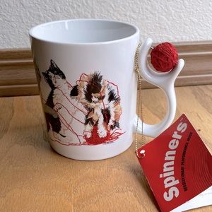 Spinner cat mug NWT crazy cat lady collectible vintage kitty cute mug art